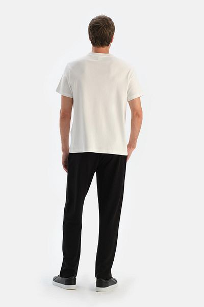 Dagi Men's Silk Finish Bis Collar White T-shirt