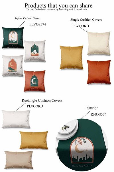 Pilloveland Double Sided Printed Ramadan Dome Patterned Set of 4 Suede Throw Pillow Covers Ramadan Kareem