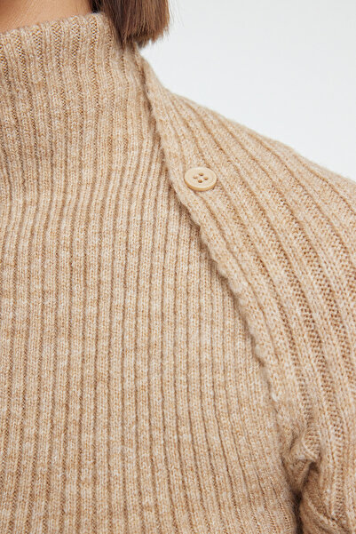 Trendyol Collection Бежов пуловер с мека текстура - Болеро, TWOAW25KZ00022