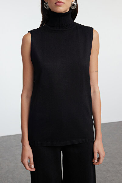 Trendyol Collection Černá úpletová halenka, svetr a kalhoty – Twoaw25Au00043