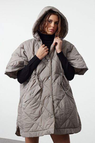 Trendyol Collection Palton matlasat supradimensionat din nurcă - TWOAW25MO00056