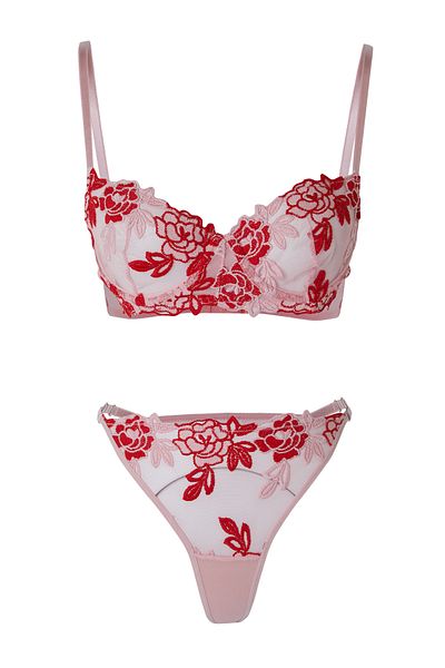 Trendyol Collection Red Lace Rope Strap Capless Lingerie Set - Thmaw24Cc00014