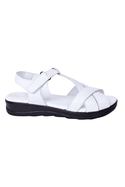 Mammamia D24YS-1855 Λευκά Γυναικεία Δερμάτινα Σανδάλια