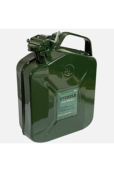 Magnotto Metal Benzin Bidonu Askeri Tip Yeşil Çelik Mazot Akaryakıt Benzin Ta...