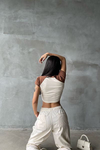 AtegeWear Anything Is Possible Printed Garnished Rib Crop
