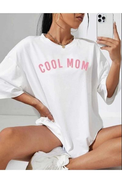 Pink Sky Coolmom Oversize Printed T-shirt