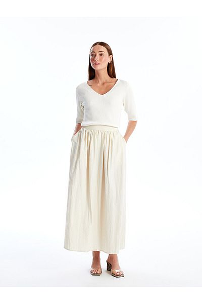 LC Waikiki Straight A-Line Women's Skirt with Elastic Waist