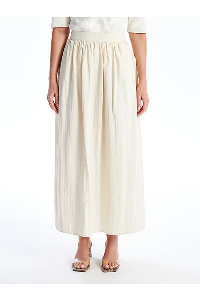 LC Waikiki Straight A-Line Women's Skirt with Elastic Waist