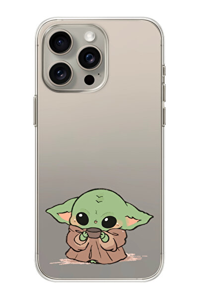 moonset Iphone 15 Pro Max Uyumlu Baby Yoda Tasarımlı Baskılı Şeffaf Telefon K...
