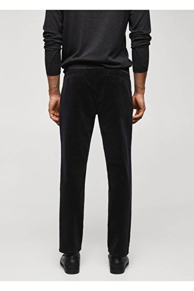 MANGO Man Dar Kesim Crop Fitilli Kadife Pantolon