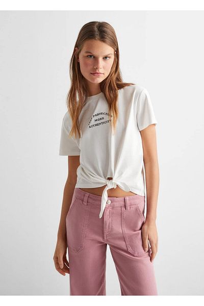 Mango Teen Παντελόνι culotte με τσέπες