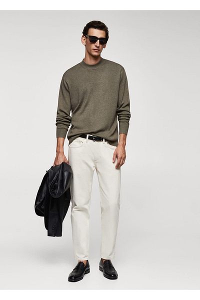 MANGO Man Wollpullover mit hohem Kragen