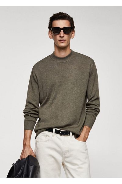 MANGO Man Wollpullover mit hohem Kragen