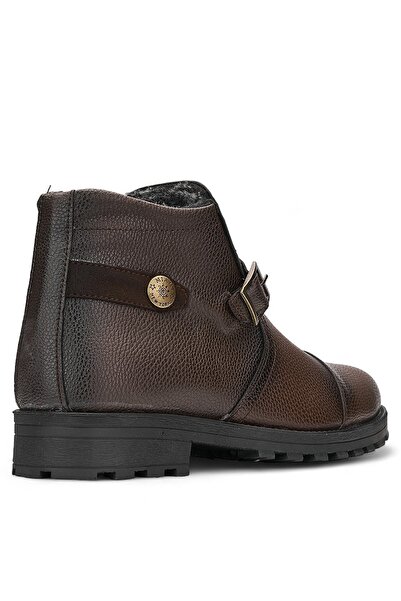 İmerShoes Günlük Erkek Bot Bağcıklı Toka Detaylı Kahverengi Bot Tırtık Taban Outdoor Ayakkabı 01
