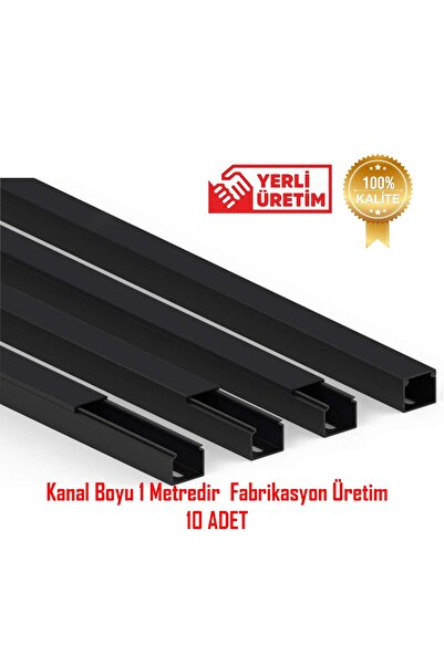 YTE Extra Kendinden Yapışkanlı Siyah Kablo Kanalı 16x16 10 Metre 10 Adet