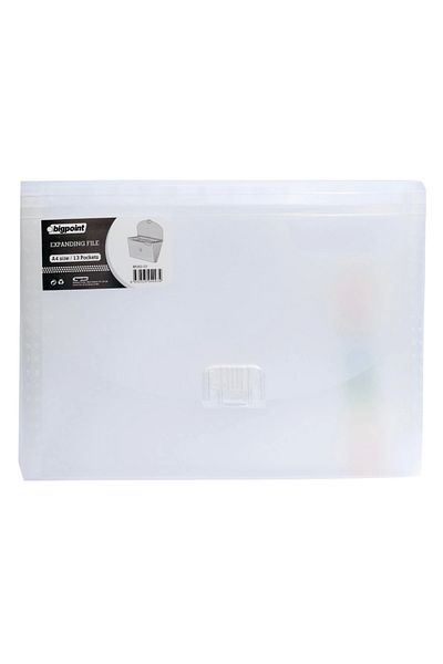 Bigpoint Gusseted File 13 Pockets Locked A4 Transparent