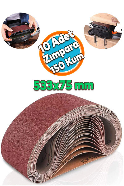 NZB Sonsuz Bant 150 Kum Tank Palet Zımpara Kağıdı 75 x 533 mm (10 ADET)