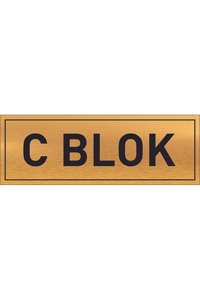 ALFA REKLAM AJANSI لوح معدني ذهبي مع كتابة C BLOCK 20 × 7 سم