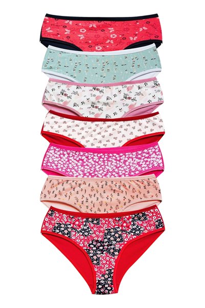 TWOX Cotton Wide Brim Lycra Patterned Bato Women's Panties Pack of 7