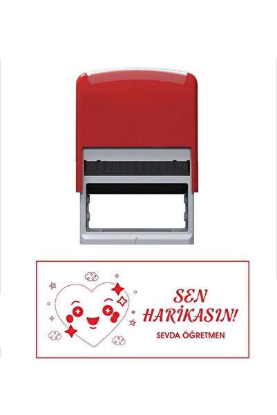 Yaprak Hediyelik Kişiye Özel Isimli Kırmızı Öğretmen Kaşesi - 5