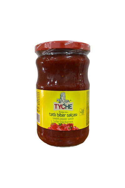 Tyche Antakya'dan Tatlı Biber Salçası 700 g Cam Kavanoz (AZ TUZLU)