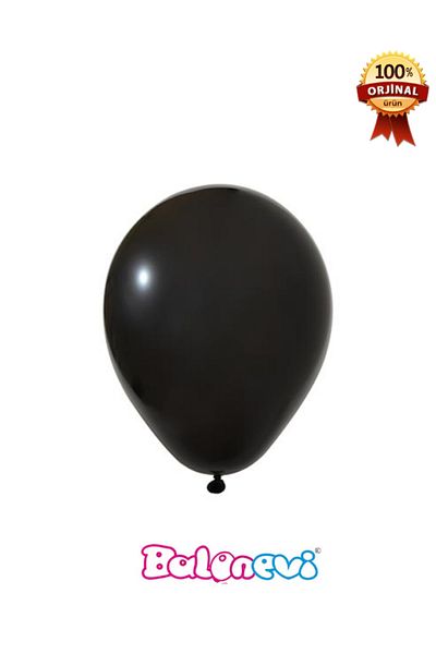 BalonEvi Black 12'' Printed Balloon - Pack of 100
