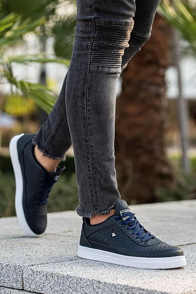 mackrock sports Leather Quilted Daily Orthopedic Comfortable Quality Lace-up Casual Men's Sneaker Sports Shoes