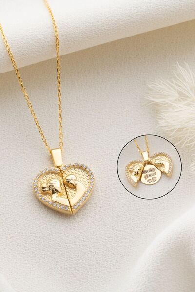 Silvano Jewelry 925 Ayar Gümüş Açılabilen Isimli Anne Bebek Kolye