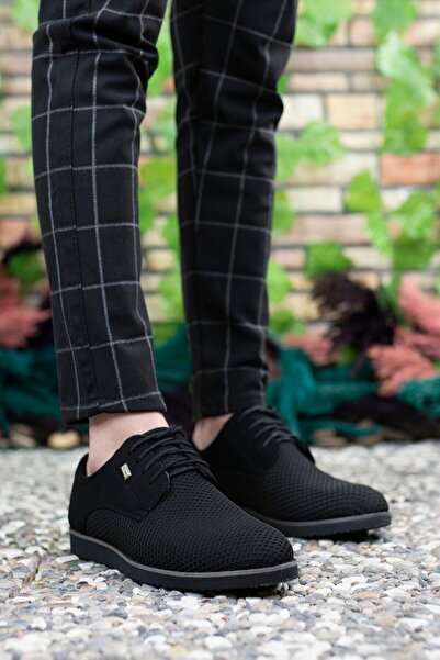 Riccon Pánské černé pletené boty pro volný čas0012682