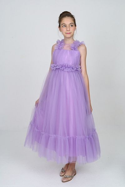 Asortix Long Girl's Wedding Dress Evening Dress