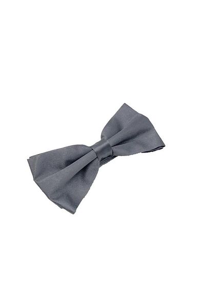 Brianze Satin Bow Tie - Smoke Grey, Solid Color