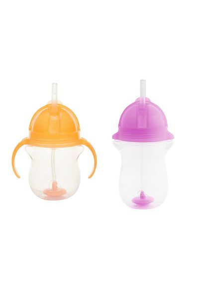 Munchkin 6 Months+207 ml Orange Click Lock Spout Cup - 12 Months+297 ml Purple Training Cup