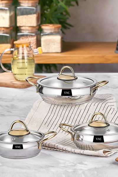 Taç Vitali Induction Based 6 Piece Steel Pan Set 14-16-18 cm