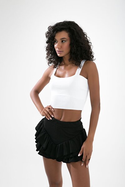 muub's HELLO Şort Etek Kat Kat Fırfırlı Volanlı Mini Trend Şortlu Etek