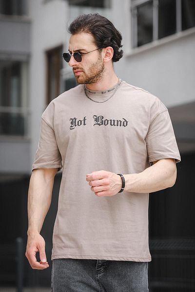 Oksit Ανδρικό μπλουζάκι Trc 2758 Neck Printed Cotton Crew Neck Oversize