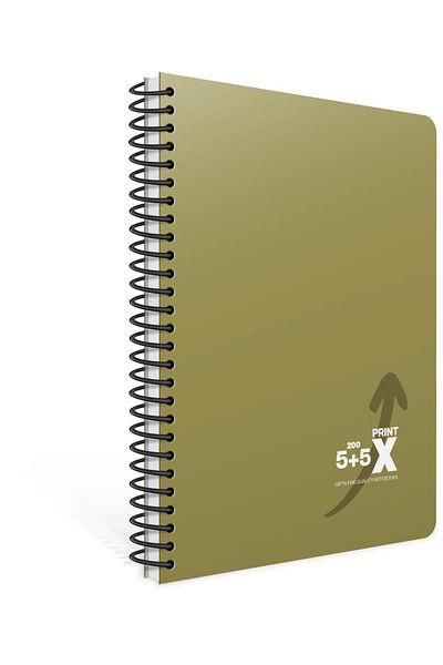 Gıpta Print-X Plastic Notepad with Spiral - 17X24Cm, 160 Sheets, 4+1 Checkers