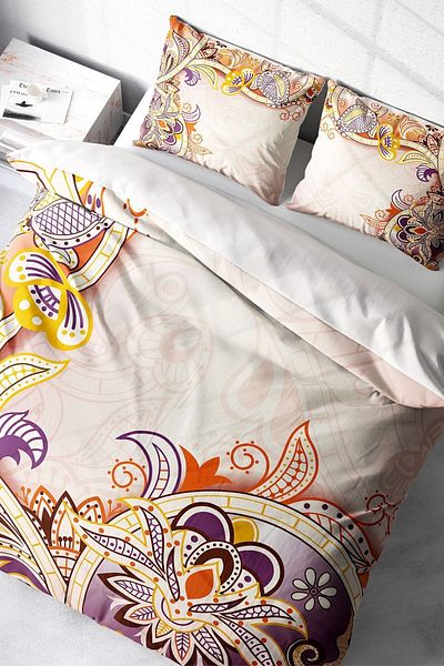 PerlaSera 3D Custom Design Duvet Cover Set - Mirage Modern, Double, Tightly Woven Cotton Satin