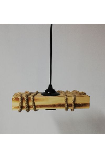 TEKAY AYDINLATMA Single Wooden Pendant Lamp - Single Wooden Chandelier