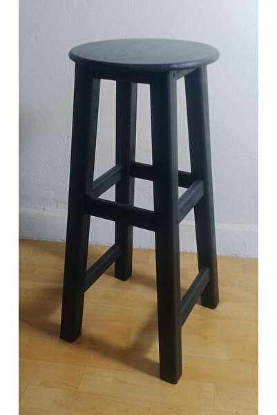 Arbre Ahşap Bar Taburesi-75 cm- SİYAH İskelet- SİYAH Tabla