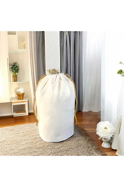 Balkan Room Large 72x62 Cm White Drawstring Bag - Carrying Bag and Quilt Pillow Storage Bag