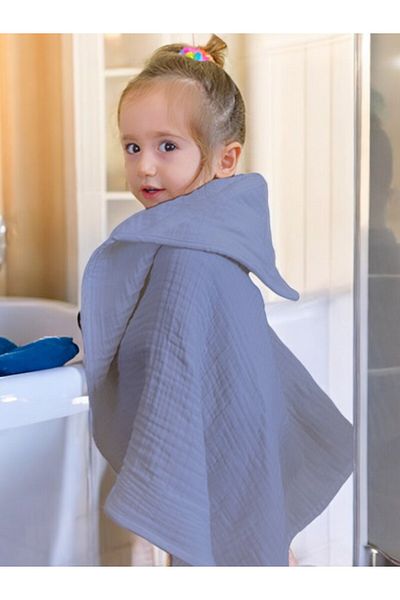 Joyous Mom Kids Four Layers Muslin Baby Kids Towel Swaddle Bath Towel Cotton Beach Towel Poncho 4 Layers