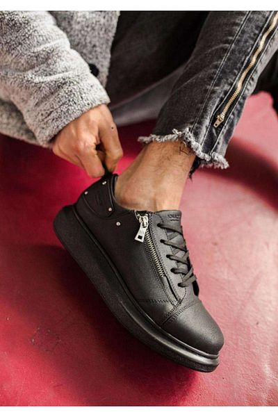 Knack High Sole Casual Shoes 555 - Black (Black Sole)