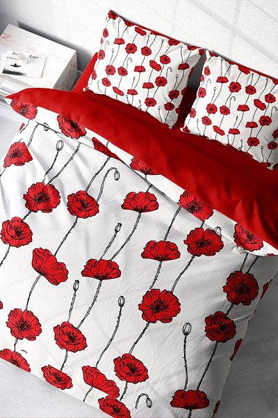 PerlaSera 3D Custom Design - Double Cotton Satin Duvet Cover Set, Rosebud