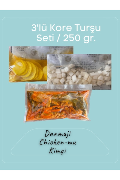 K Bap Food 250 gr. 3’lü Kore Turşu Seti / Kimçi - Danmuji - Chicken Mu