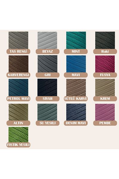 vollen yarn Premium 200gr/4mm Πολυεστερικό κορδόνι, μακραμέ νήμα, νήμα τσάντας, νήμα χόμπι, νήμα σούπλα, χρώμα πέτρας