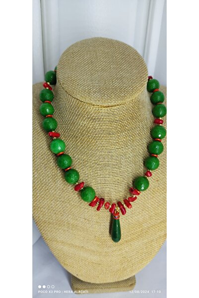 Denge kolyesi,aventurine,mercan