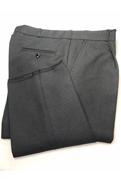 BUGİ GİYİM Erkek Kumaş Pantolon Gri Pileli Geniş Kesim Mevsimlik Astarlı Kalın