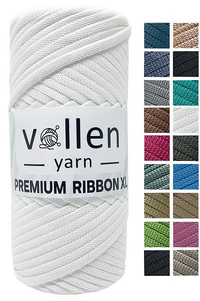 vollen yarn Premium 200gr/4mm Πολυεστερικό σχοινί κορδέλας, σχοινί μακραμέ, σχοινί τσάντας, σχοινί χόμπι, σχοινί supla, λευκό