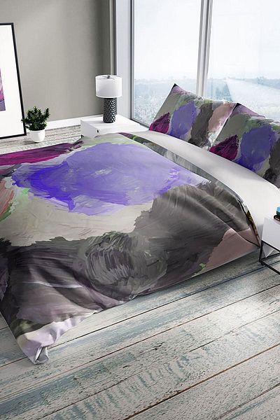 PerlaSera Strokes 3d Cotton Satin Double Duvet Cover Set