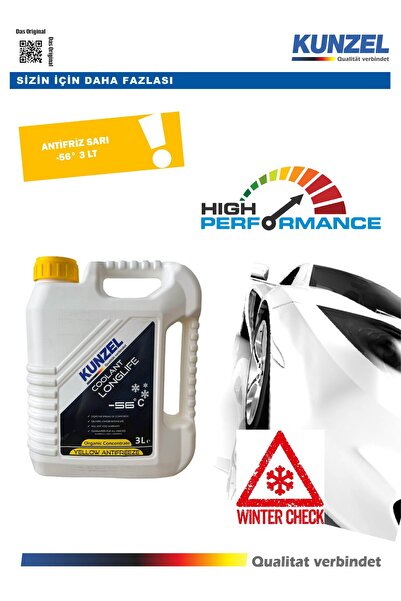 KUNZEL Antifriz Organik Konsantre -56° Sarı /yellow 3 Lt